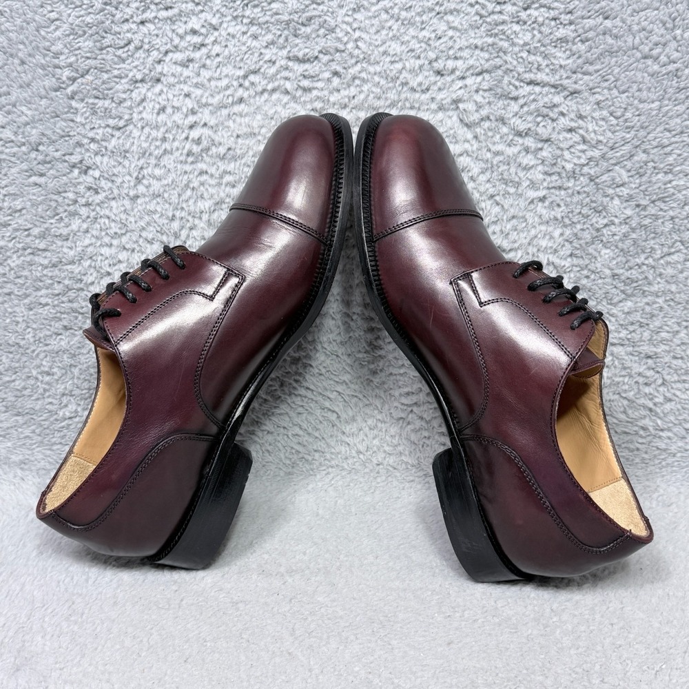 Dino Monti Allen Mens Size 10 EEE Oxford Dress Shoes Burgundy Leather - Picture 6 of 11
